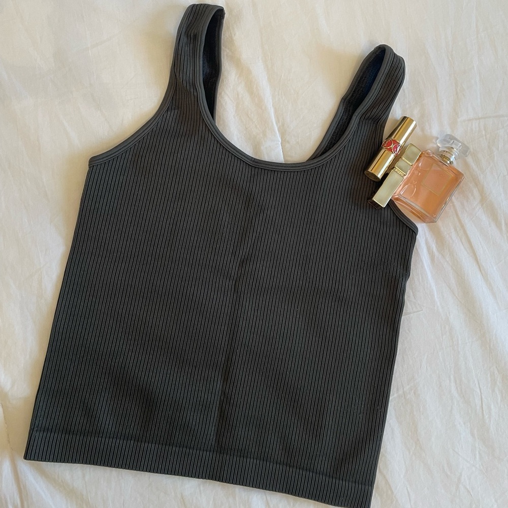 A New Day Dark Green Ribbed Tank